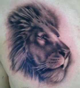 Lion watercolor tattoo