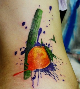 Lovely apple painting tattoo