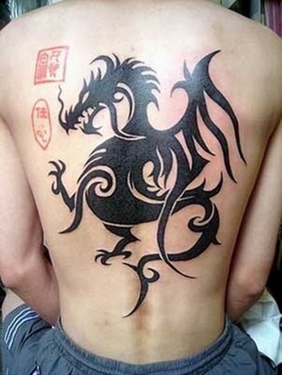 Lovely black dragon tattoo