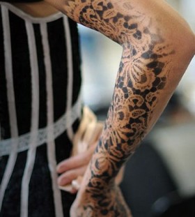 Lovely hand lace tattoo