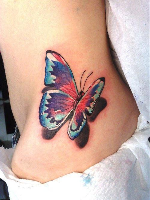 Lovely woman butterfly tattoo