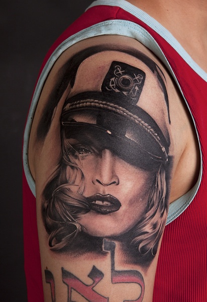 Madonna famous people portrait tattoo
