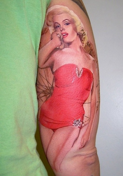 Marilyn Monroe famous people portrait tattoo
