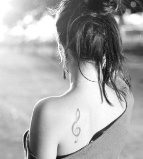 Music style girl tattoo