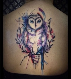 Owl tattoo by Tyago Compiani
