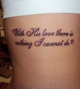 Pink and black quote tattoo