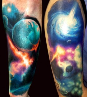Planets tattoo by Adam Kremer