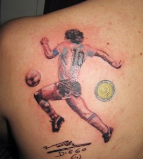 Player football tattoo