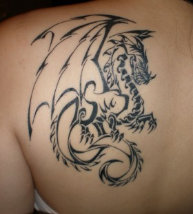 Pretty black dragon tattoo