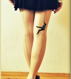 Pretty woman legs lines tattoo