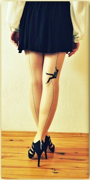 Pretty woman legs lines tattoo
