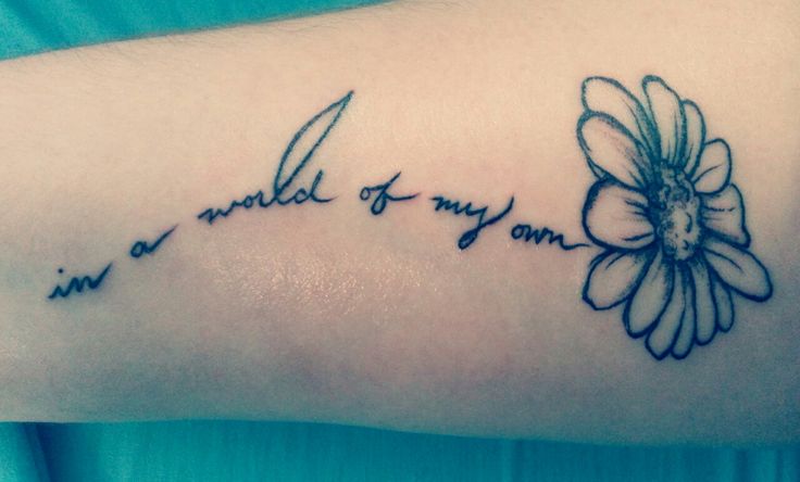 Quote and sunflower tattoo
