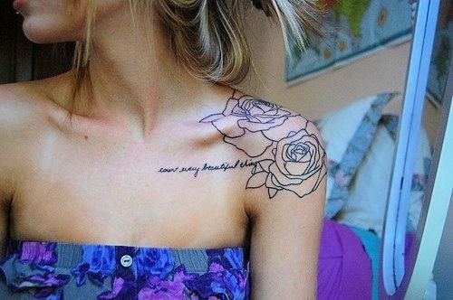 Rose on shoulder cool tattoo