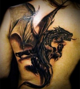 Scary dragon tattoo