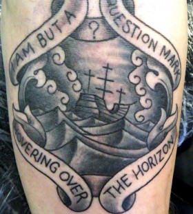 Ship and quote tattoo