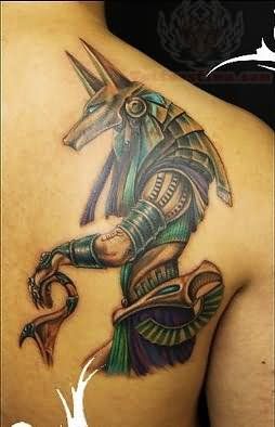 Shoulder Egypt style tattoo