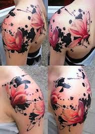 Shoulder watercolor tattoo