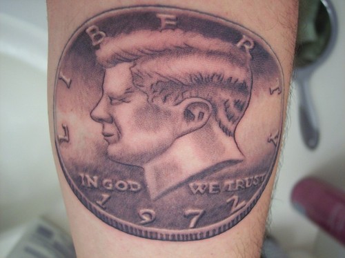 Simple Kennedy american president tattoo