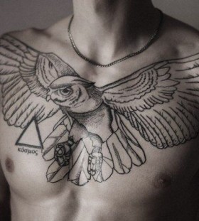 Simple boy owl tattoo
