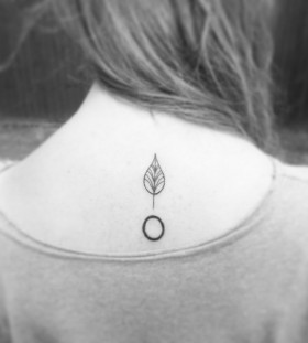 Simple girl leaf tattoo