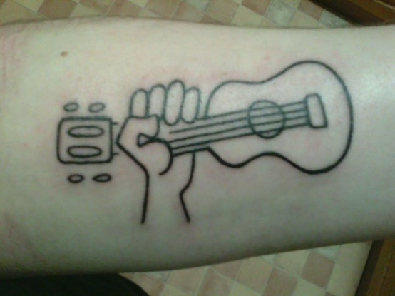 Simple guitar tattoo