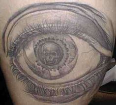 Skull and eye tattoo
