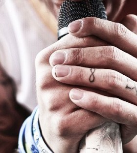 Small finger infinity tattoo