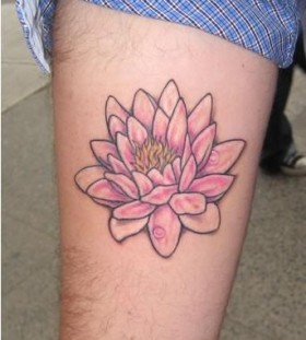 Small pink lotus flower tattoo