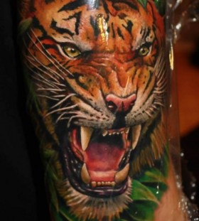 Tiger realistic tattoo