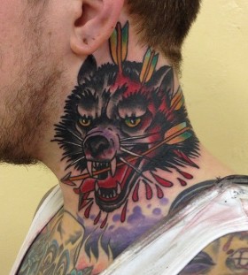 Wolf and arrow tattoo