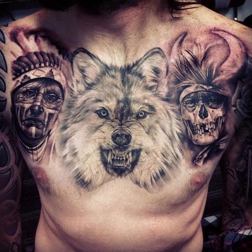Wolf tattoo on chest TattooMagz › Tattoo Designs / Ink