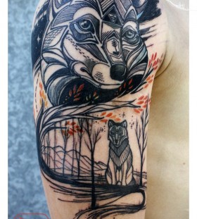 Wolf wild tattoo