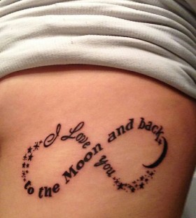 Words and infinity tattoo