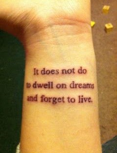 Wrist quote tattoo