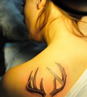 Adorable simple tree tattoo on shoulder