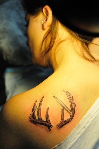 Adorable simple tree tattoo on shoulder