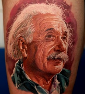 Albert Einstein tattoo by Dimitry Samohin
