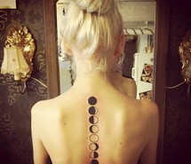 All phases of back moon tattoo