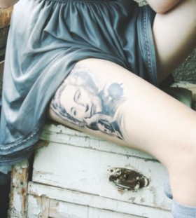 Amaizing women portrait incredible tattoo