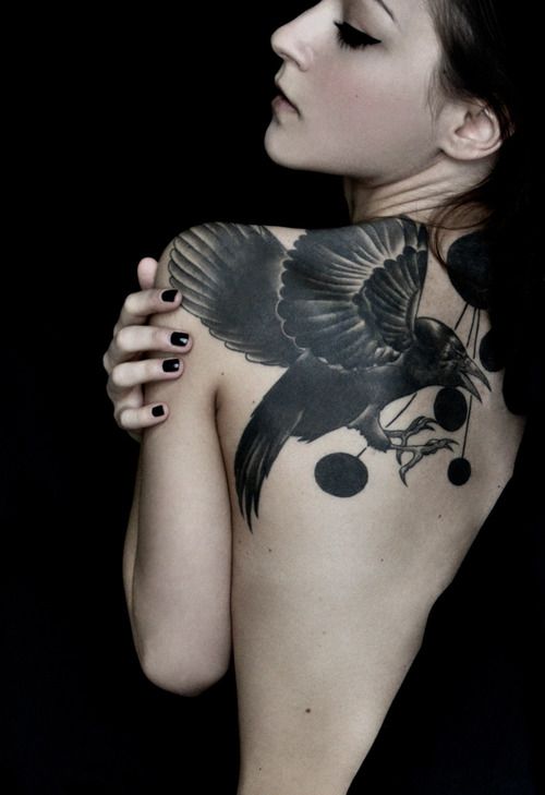 Amazing eagle black shoulder tattoo