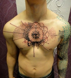 Amazing men's eye tattoo on arm