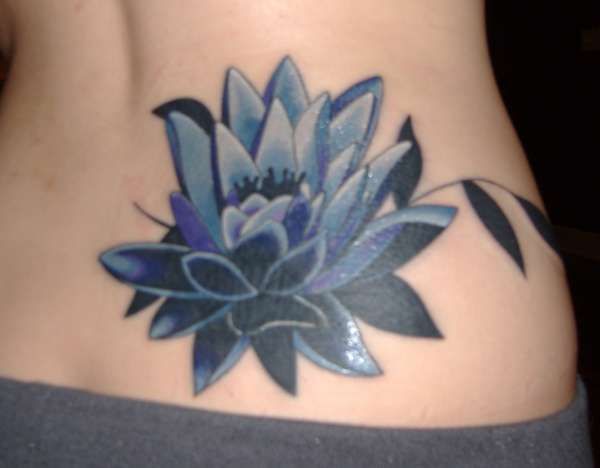 Amazing small blue flowers tattoos