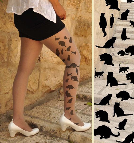 Cat tattoo on leg