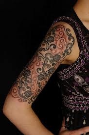 Amazing women's lace tattoo on arm