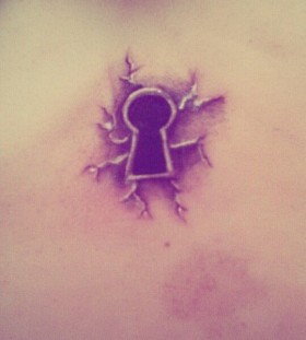 Awesome black keyhole tattoo
