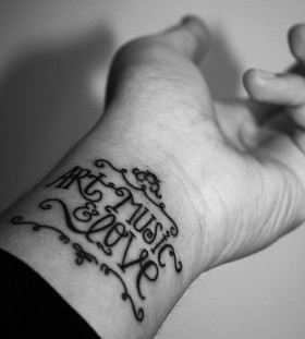 Awesome black words lovely tattoo