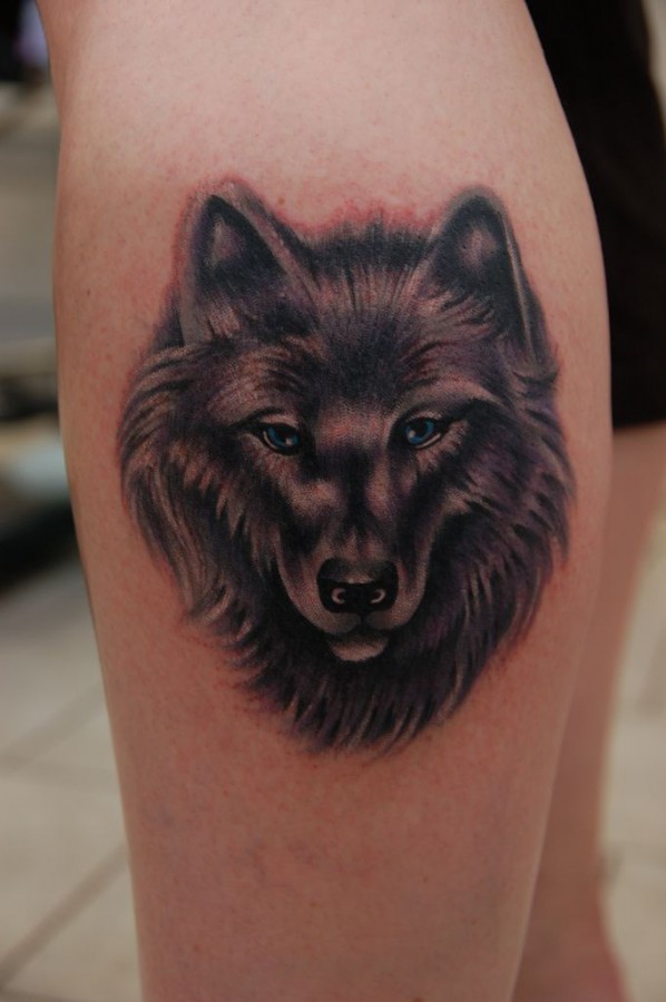 Awesome collection wolf tattoo on leg