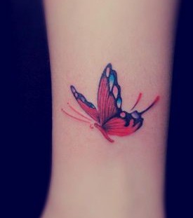 Awesome hand red butterfly tattooo