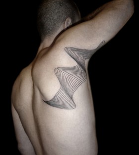 Awesome looking men's line tattoo on arm