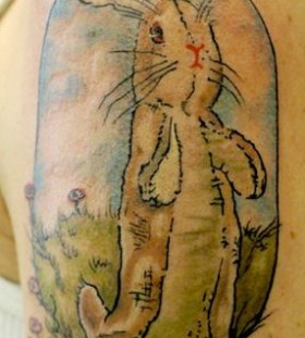 Awesome, simple rabbit tattoo on arm